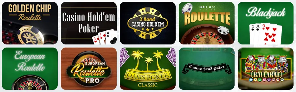 Jeux de table au ScratchMania Casino