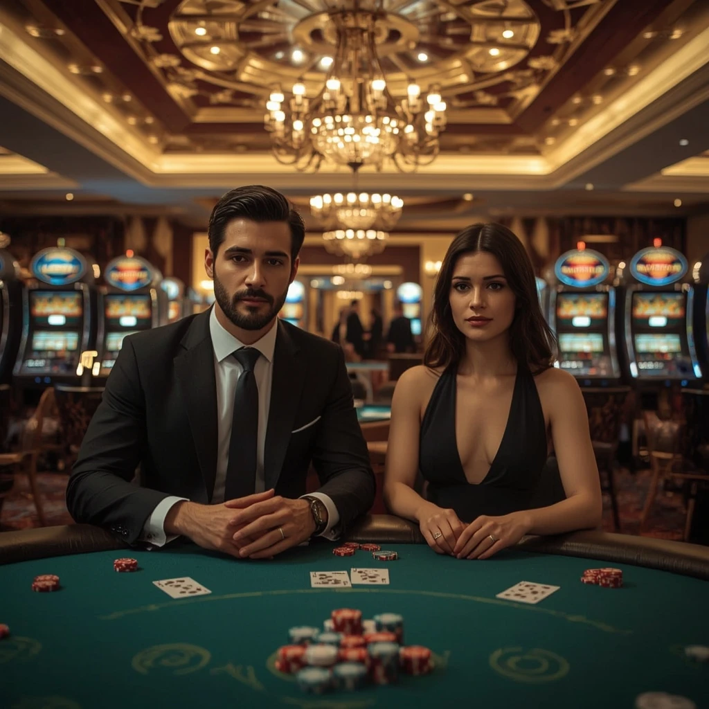 Deux joueurs de poker au ScratchMania Casino